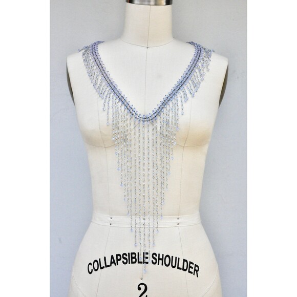 Waterfall Necklace Chocker with Long Strings to Mid Breast Down to Body 90s Y2K - Picture 7 of 8